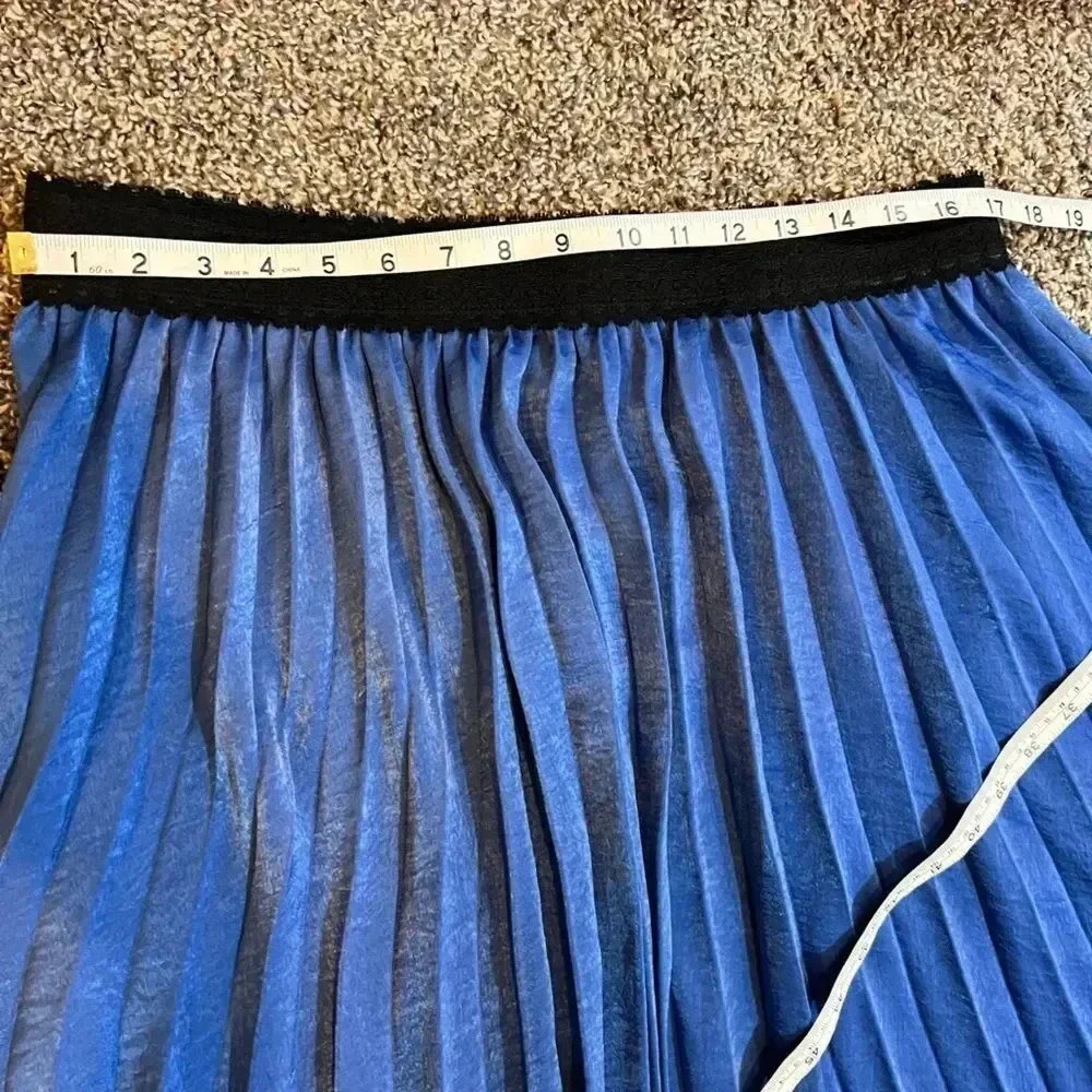 Jesse & J Skirt Pleated Accordion Midi‎ Length Periwinkle Blue - Picture 6 of 11
